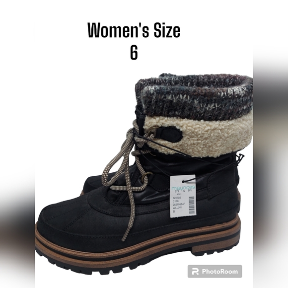 Maurices Shoes - Maurices Willow Winter Black Hiker Boots Women's Size 6 NWT